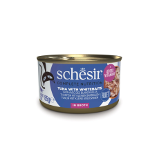 Schesir Complete & Balance Nutrition Wet Cat Food In Broth Can Tuna With Whitebait 85g